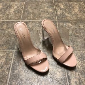 Top Moda two strap clear heels